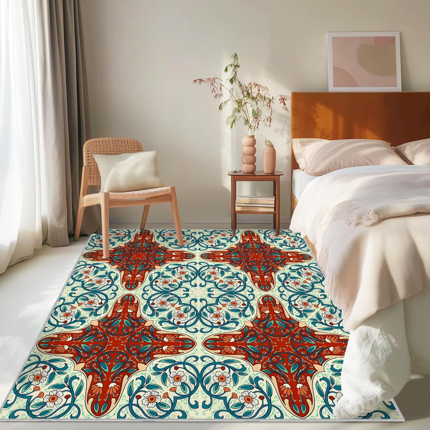 【未使用】FloralVinesTribalRug120×170 Amazon.com: Vine Floral Area Rug 6x9 - Soft Low Pile Vintage Rug